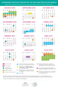 CALENDARIO ESCOLAR 2018 -2019